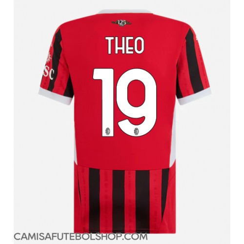 Camisa de time de futebol AC Milan Theo Hernandez #19 Replicas 1º Equipamento Feminina 2024-25 Manga Curta